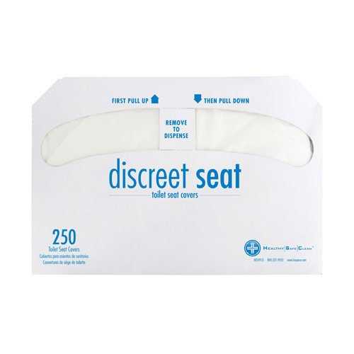 Product Cover Discreet Seat DS-1000 Half-Fold Toilet Seat Covers, White (4 Pack of 250)