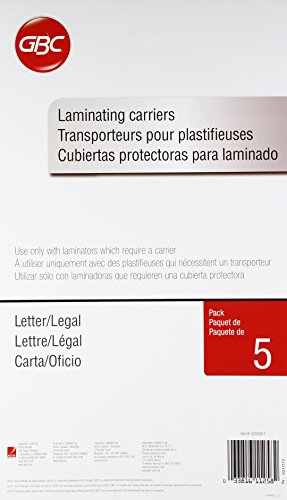 Product Cover Swingline GBC Laminating Carriers, Self Seal Adhesive Laminating Pouches, Letter/Legal Size, 5 Pack (3200061)
