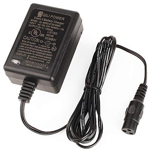 Product Cover 12V 1A Scooter Battery Charger for Razor E90, PowerRider 360, Jr. Electric Wagon, Boreem Tankman, Mambo Liberty 312, Xcooter Tornado XC505GT2, Minimoto Submersible Cruiser, Replacement W13111401014