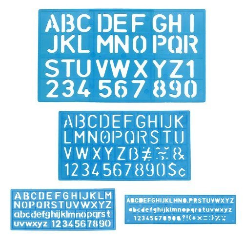 Product Cover 1 x Letter and Number Stencil Sets - Sizes 8, 10, 20, 30mm - Assorted Colors