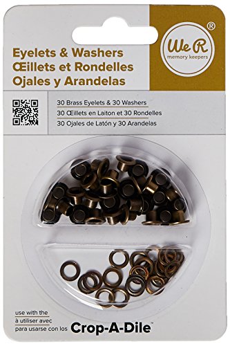 Product Cover Eyelet and Washer - Brass - 60 Pieces (30 eyelets & 30 washers)