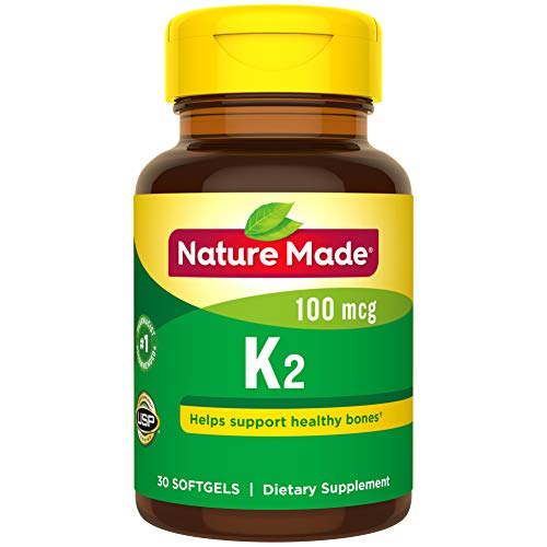 Product Cover Nature Made Vitamin K2 100 mcg Softgels, 30 Count for Bone Health† (Packaging May Vary)