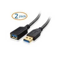 Product Cover Cable Matters 2 Pack, SuperSpeed USB 3.0 Type A Male to Female Extension Cable in Black 3 Feet
