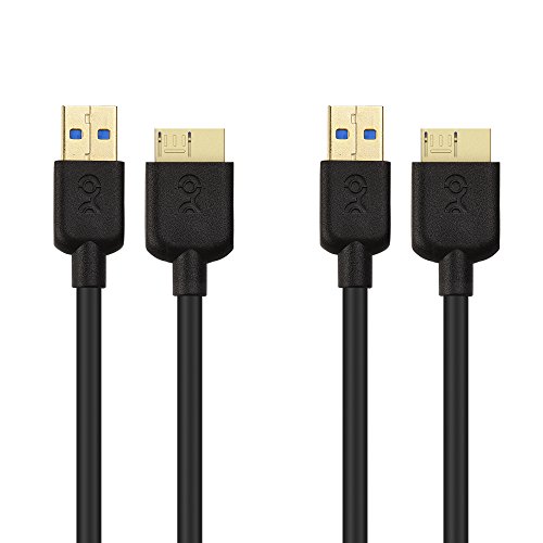 Product Cover Cable Matters 2-Pack Micro USB 3.0 Cable (Micro USB 3 Cable A to Micro B) in Black 3 Feet