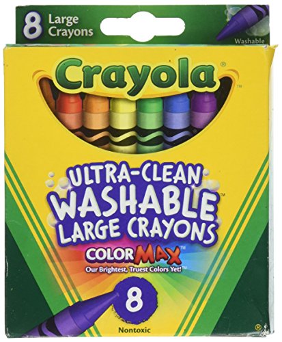 Product Cover Crayola Washable Crayons, Large, 8 Colors - 2 Packs