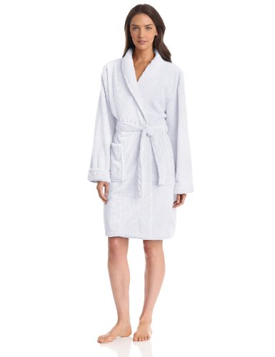 Product Cover Seven Apparel Hotel Spa Collection Popcorn Jacquard Bath Robe, One Size, White