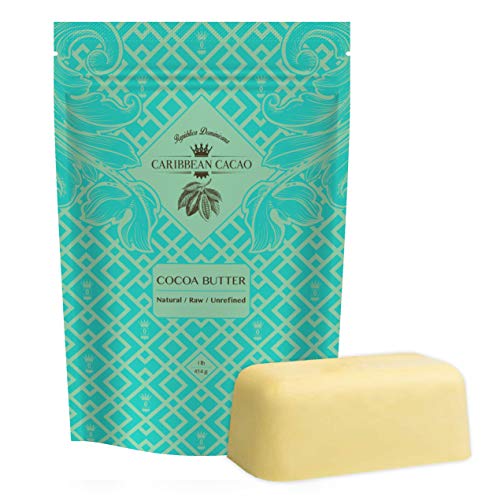Product Cover Caribbean Cacao Ultimate Cocoa Butter - Delightfully Rich Scent & Highest Quality, From our exclusive source in the Dominican Republic. 1 LB Body Butter Bar For Stretch Marks, Dry Skin, Acne etc