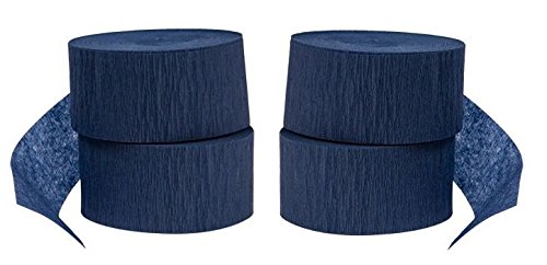 Product Cover 4 rolls of 72.5ft, NAVY / DARK BLUE Crepe Paper Streamers 290 ft Total - Made in USA!