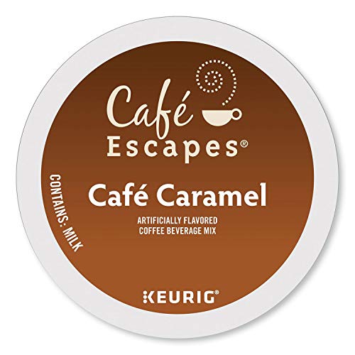 Product Cover Cafe Escapes, Cafe Caramel Coffee Beverage, Single-Serve Keurig K-Cup Pods, 96 Count (4 Boxes of 24 Pods)