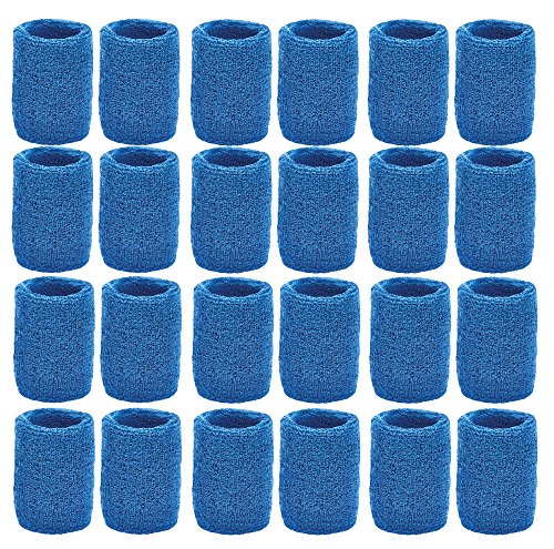 Product Cover Unique Sports Athletic Performance Team Pack of 24 Wristbands (12 pair), Blue