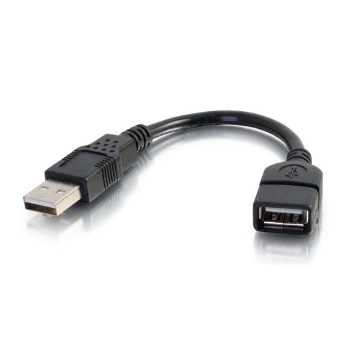 Product Cover C2G 52119 USB Extension Cable - USB 2.0 A Male to A Female Extension Cable, Black (6 Inches)