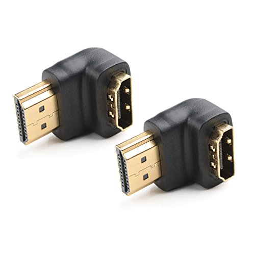 Product Cover Cable Matters 2-Pack Right Angle HDMI Adapter (90 Degree HDMI Right Angle) with 4K and HDR Support