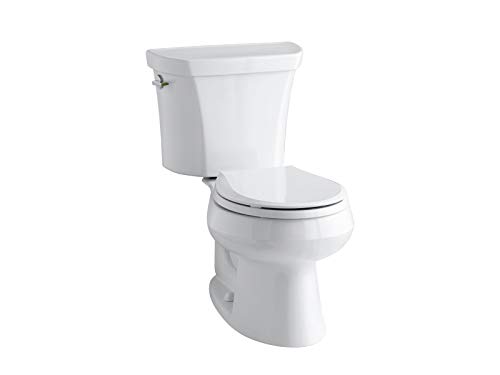 Product Cover KOHLER K-3987-0 Wellworth Two-Piece Round-Front Dual-Flush Toilet with Class Five Flush System and Left-Hand Trip Lever, White