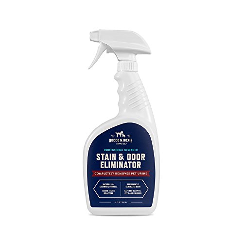 Product Cover Rocco & Roxie Supply Professional Strength Stain and Odor Eliminator, Enzyme-Powered Pet Odor and Stain Remover for Dogs and Cat Urine, Spot Carpet Cleaner for Small Animal, 32 oz.