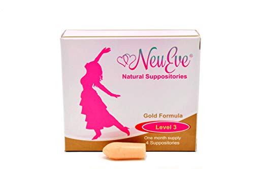 Product Cover NeuEve® Suppository Gold Formula (Level 3) - Hormones Free - for Vaginal Dryness, Painful Sex, Itching, Odor - Natural Moisturizer, Lube & Deodorant (Refrigerate Before Use in Hot Weather)