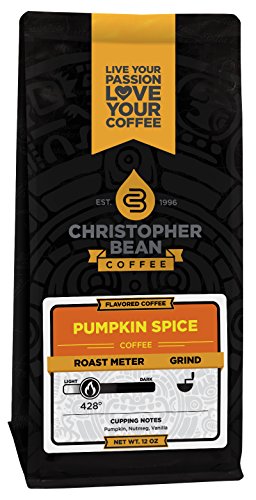 Product Cover Christopher Bean Coffee Flavored Whole Bean Coffee, Pumpkin Spice, 12 Ounce