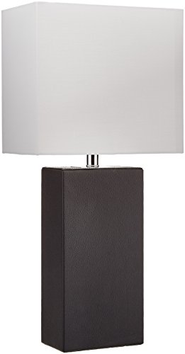 Product Cover Elegant Designs LT1025-BLK Genuine Leather Table Lamp, 10
