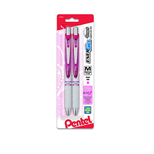 Product Cover Pentel Pink BCA EnerGel Pearl  RTX Retractable Gel Ink Pen, (0.7mm) (BL77WBP2PP)