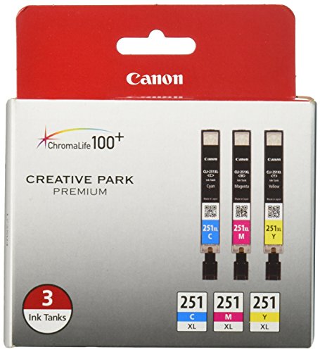 Product Cover Canon CLI-251XL 3-Ink Value Pack, Compatible for MX922,iP8720,iX6820,MG7520, MG6420, MG5620, and MG5721 Printers