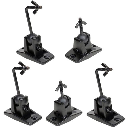 Product Cover VideoSecu 5 Black Universal Satellite and Audio Speaker Mount Bracket for Wall or Ceiling MS40B5 WM6