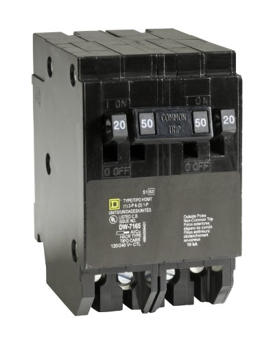 Product Cover Square D by Schneider Electric HOMT2020250CP Homeline 2-20-Amp Single-Pole 1-50-Amp Two-Pole Quad Circuit Breaker