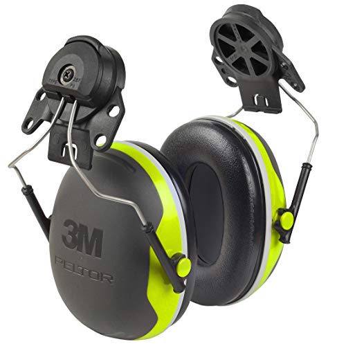 Product Cover 3M Peltor X-Series Cap-Mount Earmuffs, NRR 25 dB, One Size Fits Most, Black/Chartreuse X4P3E (Pack of 1)