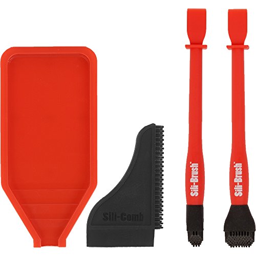 Product Cover The Complete Silicone Glue Kit, Wood Glue Up 4-Piece Kit, 2 Pack of Silicone Brushes, 1 Tray, 1 Comb. Woodworking Glue Spreader Applicator Set