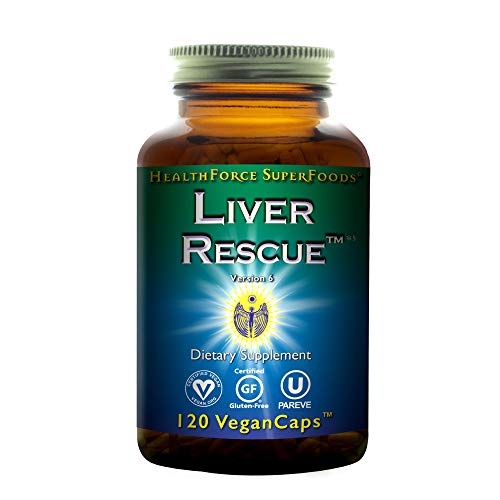 Product Cover HealthForce SuperFoods Liver Rescue - 120 Vegan Capsules - All Natural Liver Detoxifier with Milk Thistle & Dandelion Root - Gluten Free - 60 Total Servings