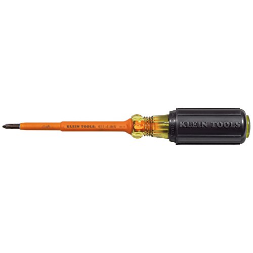 Product Cover Klein Tools 6334INS Insulated Screwdriver, #1 Phillips Tip with 4-Inch Shank