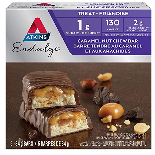 Product Cover Atkins Endulge Bars, Caramel Nut Chew, 1g Sugar, 5-Count