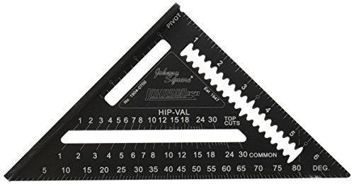 Product Cover Johnson Level & Tool 1904-0700 7-Inch Johnny Square, Professional Easy-Read Aluminum Rafter Square w/out Manual
