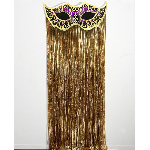 Product Cover Mystique Masquerade Mask Mardi Gras Door Curtain Masquerade Party Prop Standup Photo Booth Prop Background Backdrop Party Decoration Decor Scene Setter Cardboard Cutout