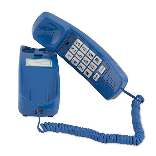 Product Cover Trimline Corded Phone - Phones for Seniors - Phone for Hearing impaired - Classic Blue - Retro Novelty Telephone - an Improved Version of The Princess Phones in 1965 - Style Big Button