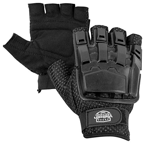 Product Cover Valken Half Finger Plastic Back Gloves, Black, X-Small/Small