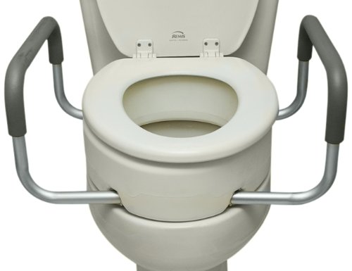 Product Cover Essential Medical Supply Elevated Toilet Seat with Arms, Elongated, 19.5 x 14 x 3.5 Inch