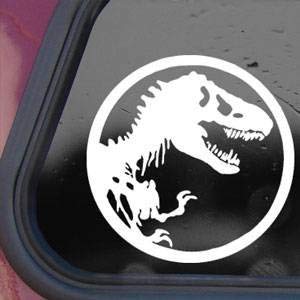 Product Cover Jurassic Park White Sticker Decal T-Rex Dinosaur Tyrannosaur White Car Window Wall MacBook Notebook Laptop Sticker Decal