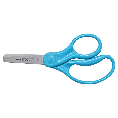 Product Cover Westcott Classic Kids Scissors, Blunt Tip, 5-Inch, Neon Blue (15968)
