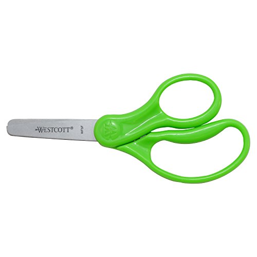 Product Cover Westcott Classic Kids Scissors, Blunt Tip, 5 Inch, Neon Green (15969)