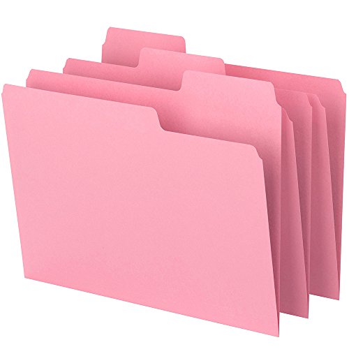 Product Cover Smead SuperTab File Folder, Oversized 1/3-Cut Tab, Letter Size, Pink, 6 Per Pack (11820)