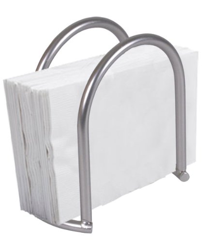 Product Cover Home Basics Simplicity Collection Heavy Duty Steel Napkin Holder Dispenser Stand, Kitchen Organization, Satin Nickel