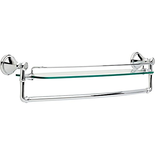 Product Cover DELTA FAUCET 79711 Cassidy 24-Inch Glass Shelf with Bar, Chrome