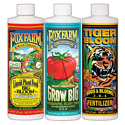 Product Cover Fox Farm Liquid Nutrient Trio Soil Formula - Big Bloom, Grow Big, Tiger Bloom Pint Size (Pack of 3)