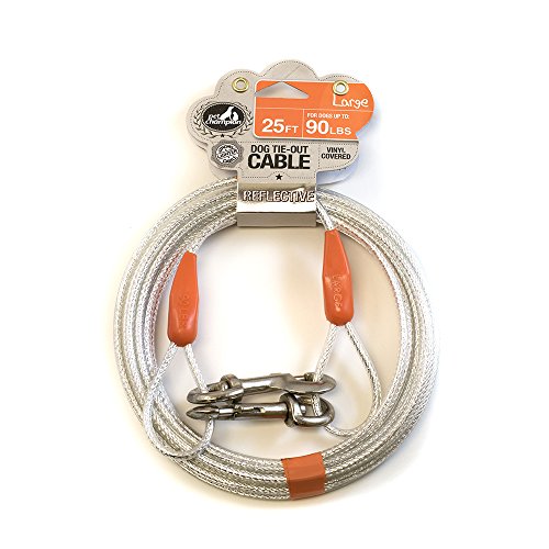 Product Cover Pet Champion Large Reflective Tie Out Cable for Dogs Up to 90 Pound, 25 Feet
