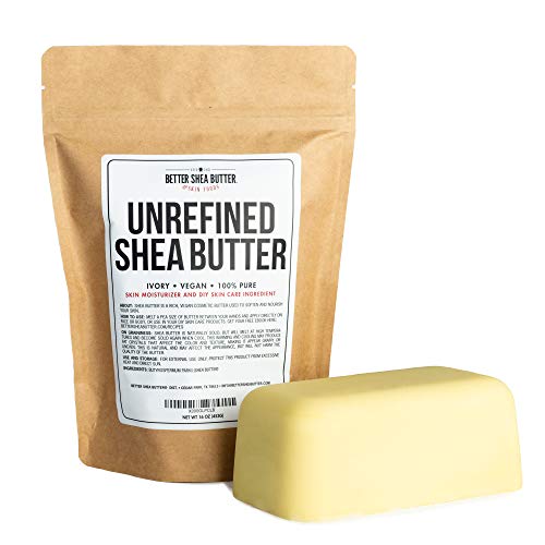 Product Cover Unrefined African Shea Butter - Ivory, 100% Pure & Raw - Moisturizing and Rich Body Butter for Dry Skin - Suitable for All Skin Types - Use Alone or in DIY Whipped Body Butters - 16 oz (1 LB) Bar