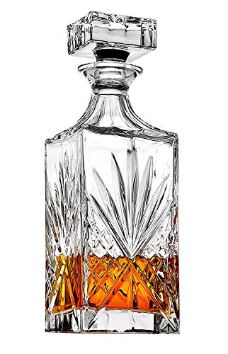 Product Cover James Scott Crystal Decanter for Whiskey, Liquor and Bourbon - 25 Oz. Lead Free | Irish Cut design | Gift Box