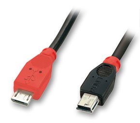 Product Cover Lindy 0.5m USB OTG Cable - Black, Type Micro-B to Mini-B (31717)