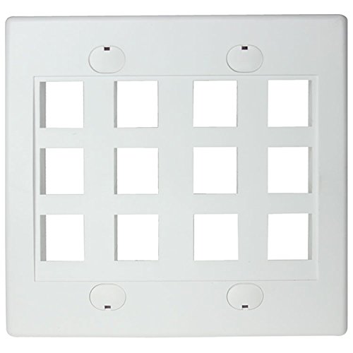 Product Cover RiteAV - Keystone Wall Plate Double Gang 12-Port White (1 Piece Flush)
