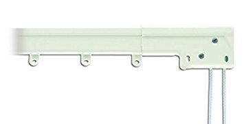 Product Cover Super Heavy Duty Traverse Curtain Rod 84-156 Inch, White (Center Draw)