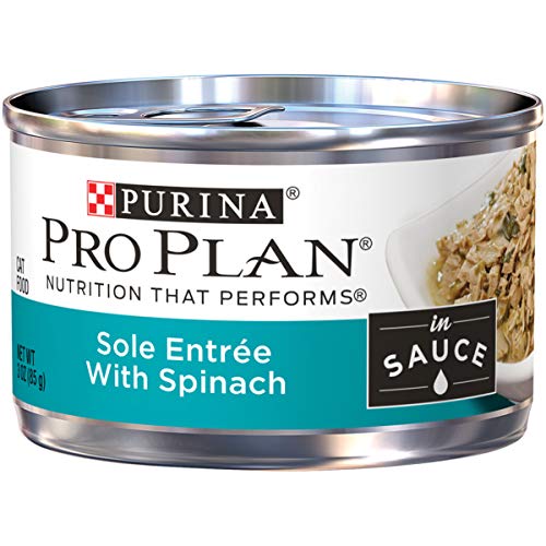 Product Cover Purina Pro Plan Savory Adult Sole Entrée with Spinach Braised in Sauce Wet Cat Formula, 3-Ounce, Pack of 24