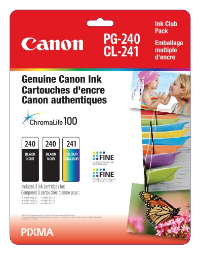 Product Cover Genuine Canon PG-240 Twin CL-241 Ink Cartrige Club Pack, 2 Black and 1 Tri-Colour - 5207B005